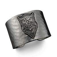 ANJU JEWELRY Silver Plated Collection Cuff Bracelet - Owl