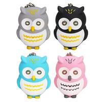 4pcs Mini LED Owl Keychain with Sound Cartoon Owl Light Up Key Holder Glowing Charm Bag Purse Backpa