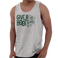 Woodsy Owl Slogan Give a Hoot Tank Top T Shirts Men Women Sport Grey