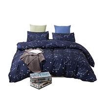 Teens Comforter Cover 100% Microfiber Bedding Set Queen Size 3 Pcs Polar Bear Owl Rabbit Print Blue 