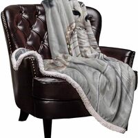 Owl Sherpa Fleece Blanket, Super Thick and Warm Cozy Luxury Blanket 60"x80",Cute White Owl