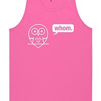Whom (owl) Neon Pink Tank Top - X-Small