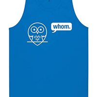 Whom (owl) Neon Blue Tank Top - Large