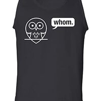 Whom (owl) Adult Tank Top in Black - Large