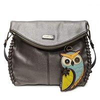 CHALA Charming Crossbody Bag Shoulder Handbag With Flap Top and Zipper Navy/Pewter (Coin Purse_ OWl-