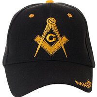 Artisan Owl Masonic Square and Compass Hat - 100% Acrylic Embroidered Cap (Black)