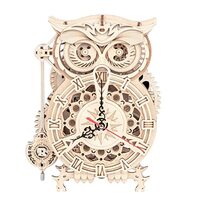 RoWood 3D Wooden Puzzle, Clock Model Kits Gift for Adults & Teens - Owl Clock (161 PCS)