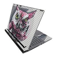 MightySkins Carbon Fiber Skin for Alienware M17 R3 (2020) & M17 R4 (2021) - Owl Wink | Durable T