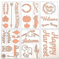 Autumn Stencil Set - Pumpkins, Squirrel, Owl, Truck, Leaves, Hello Fall, Welcome - Multi-Media Adhes