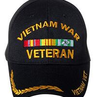 Artisan Owl Vietnam War Veteran Embroidered Adjustable Baseball Cap (Viet. Vet. Ribbon)