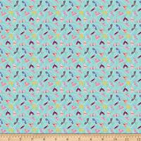 Blank Quilting Owl Prowl Digital Tiny Butterflies Fabric, Aqua Yard