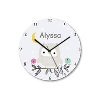 Sungwon 12 inch Personalized Kids Wall Clock, Kids Wall Clock with Name, Educational Clock, Silent M