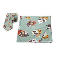 Ambesonne Tie and Bandana Set for Men Owls in Hats Yuletide