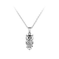 MiniJewelry Baby Owl Necklace Black Eye Crystal Animial Owl Pendant Necklace Gift for Mom Sister Dau