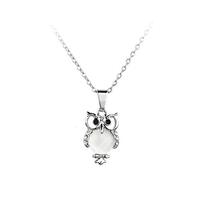 MiniJewelry Owl Necklace for Women Wisdom Smart Animal Bird Pendant Cubic Zirconia