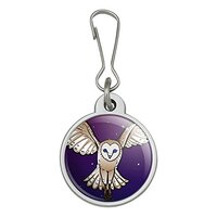 GRAPHICS & MORE Barn Owl Flying in Night Sky Jacket Handbag Purse Luggage Backpack Zipper Pull C