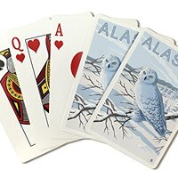 Lantern Press Snowy Owl, Alaska (52 Playing Cards, Poker Size)