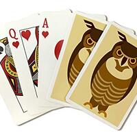 Lantern Press Owl, Dark Brown, Geometric, Contour (Playing Cards, Poker Size)