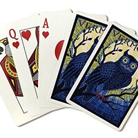 Lantern Press Vermont, Owl Mosaic (52 Playing Cards, Poker Size)