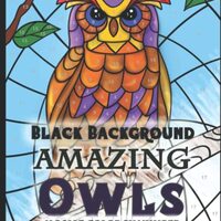 Amazing Owls BLACK BACKGROUND Mosaic Color By Number Coloring Books For Adults: Beautiful Owl Adult 
