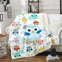 Owl Throw Blanket Adorable Funy Cartoon Fluffy Owl Blanket for s Kids Baby Adults Teens Boys and Gir