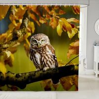 Feelyou Cute Owl Shower Curtain for Stalls Bathtubs 3D Animal Printed Bathroom Shower Curtain Set Lo