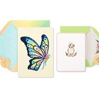 Papyrus Blank Cards with Envelopes, Butterfly and Owl (2-Count)