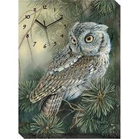 Wild Wings 5084310030 Screech Owl Canvas Clock, 18-inch Height and 13-inch Width