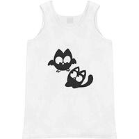 Small 'Owl & Cat' Adult Vest/Tank Top (AV00045117) White