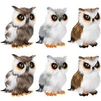 Skylety 6 Pieces Mini Owl Plush Toy 3.2 Inch Plush Animal Christmas Hanging Ornaments for Christmas 