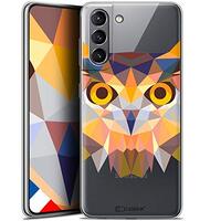 Caseink Case for Samsung Galaxy S21 (6.2) [HD Gel Printed in France Polygon Animal Series - Soft - U