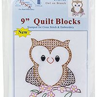 Jack Dempsey OWL ON Branch Quilt Blocks, White
