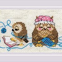 RIOLIS Counted Cross Stitch Kit 9.5"x3.25"-The Owl Family (14 Count) -R1936