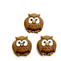 Dress It Up Buttons OWL Singles Buttons Set of 2 Packages