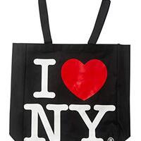 Artisan Owl Officially Licensed I Heart New York Polyester Reusable Tote Bag (Black)