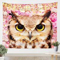 Erosebridal Owl Tapestries Colorful Flowers Tapestry Small 51x59 Wildlife Wall Hangings Art for Boys