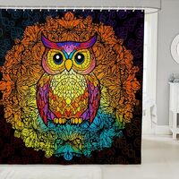 Owl Shower Curtain Cartoon Owl Bath Curtain Mandala Boho Floral Bathtub Shower Curtain For Kids Hipp