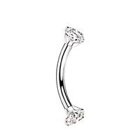 Pierced Owl 16GA G23 Implant Grade Titanium Internally Threaded Prong Set CZ Crystal Ends Cartilage 