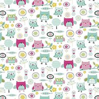 Windham Fabrics It's a Hoot Cute Owls White/Multicolor Premium Quality 100% Cotton Fabric by Th