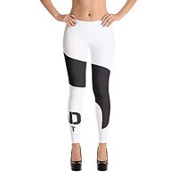 Mad Owl Fitness Leggings for Womens - Fashion Tights Women Yoga Pants - White (Large, l)
