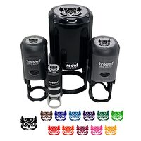 Great Horned Owl Head Self-Inking Rubber Stamp Ink Stamper for Stamping Crafting Planners - 1/2 Inch