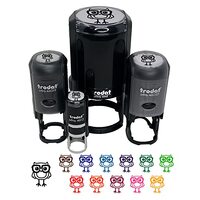 Owl Smart with Glasses Self-Inking Rubber Stamp Ink Stamper for Stamping Crafting Planners - 1/2 Inc
