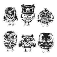 6pcs Cute Owls Clear Stamps Silicone Stamp Cards with Sentiments, Fall Owl Letters Pattern Clear Sta