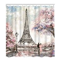 WONDERTIFY Elephant Five Owls Flowers Shower Curtain White Water Resistant Bathroom Accessories for 