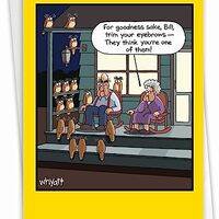 NobleWorks - 1 Cartoon Birthday Greeting Card Funny - Hilarious Bday Notecard with Envelope, Comic H
