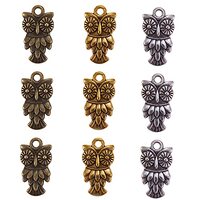 Airssory 30 Pcs 3-Colors Antique Color Halloween Owl Animal Shape Charms Metal Alloy Pendants Assort