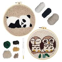 Wool Queen 2 PCS Punch Needle Starter Kit | Animal Rug Hooking Beginner Kit, with an Adjustable Embr