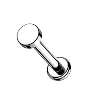 Pierced Owl 16GA Implant Grade Flat Circular Top Internally Threaded Solid G23 Implant Grade F-136 T