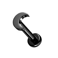 Pierced Owl 16GA Implant Grade Flat Crescent Moon Top Internally Threaded Solid G23 Implant Grade F-
