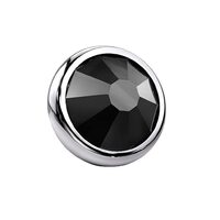 Pierced Owl 14GA G23 Implant Grade Titanium Bezel Set CZ Crystal Internally Threaded Dermal Anchor T